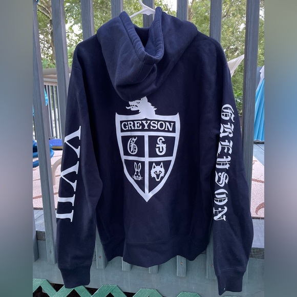 NEW men’s Greyson Tartan Hoodie, navy, size small, logo...